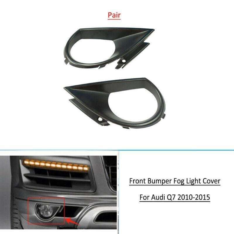 Pair Car Front Bumper Fog Light Lamp Grille Cover Frame For 2010-2015 Audi Q7