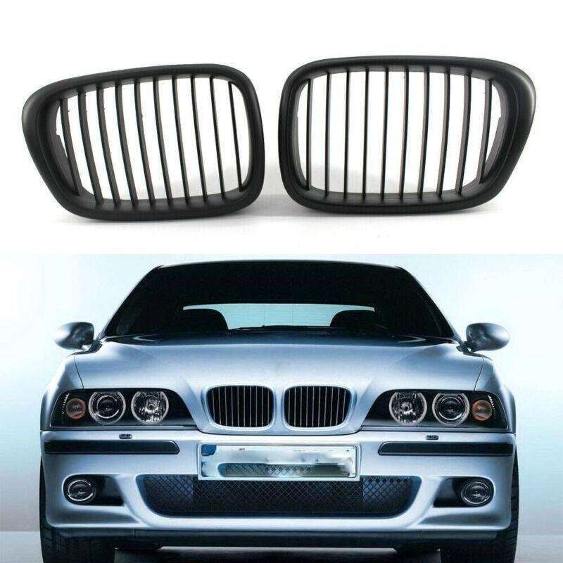 2x ABS Matte Black Front Kidney Grille fit for BMW E39 5 Series 1999-2003
