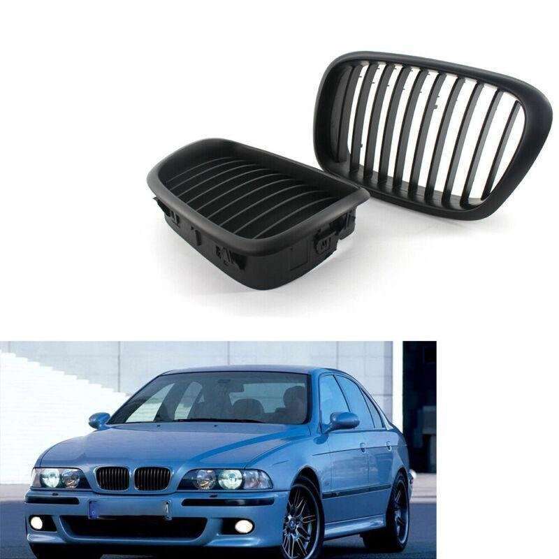 2x ABS Matte Black Front Kidney Grille fit for BMW E39 5 Series 1999-2003