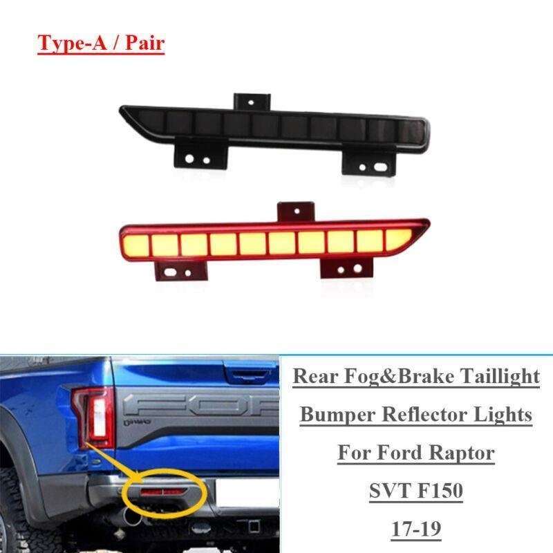 Rear Fog Brake Bumper Reflector Light For Ford Raptor SVT F150 17-19 Pair A