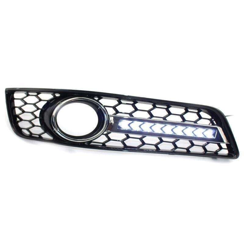 Honeycomb Front Bumper Lower Fog Light Grille w/ DRL Fit For Audi A3 8P 09-13