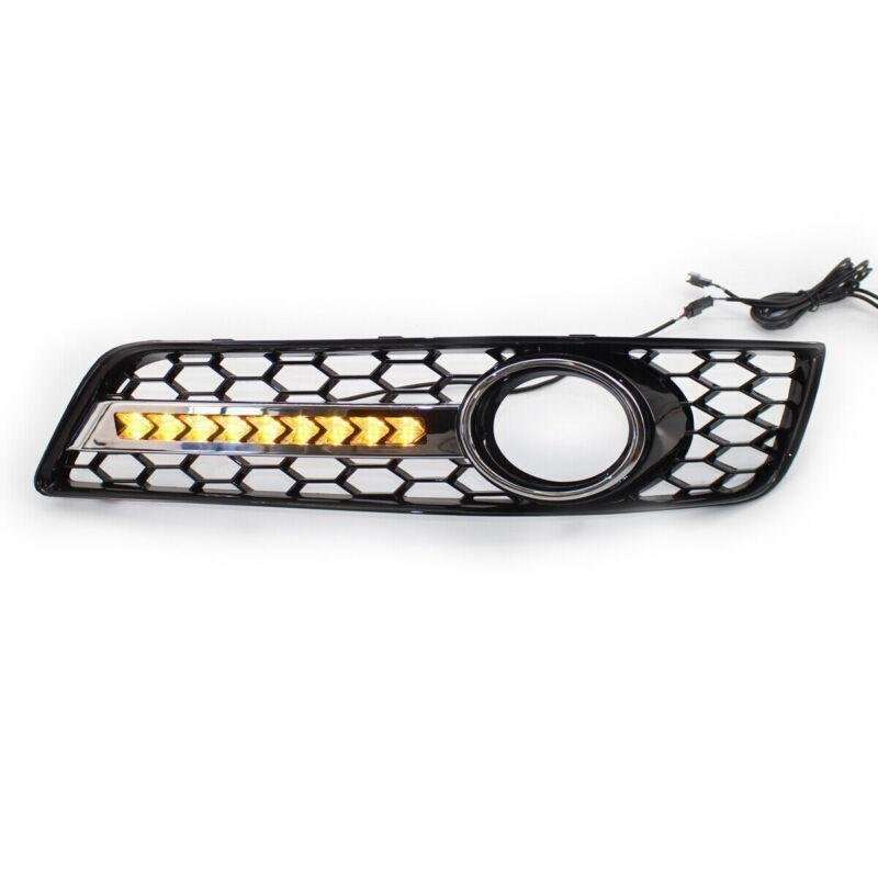 Honeycomb Front Bumper Lower Fog Light Grille w/ DRL Fit For Audi A3 8P 09-13