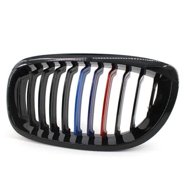 Gloss Black M-Color Kidney Sport Grille For BMW E46 LCI Facelift 2Dr 03-06