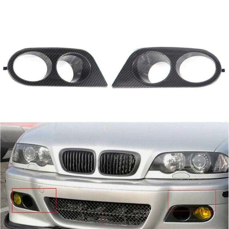 FOG LIGHT COVER CARBON FIBER STYLE Grille H Style Fit for BMW E46 M3 2001-2006