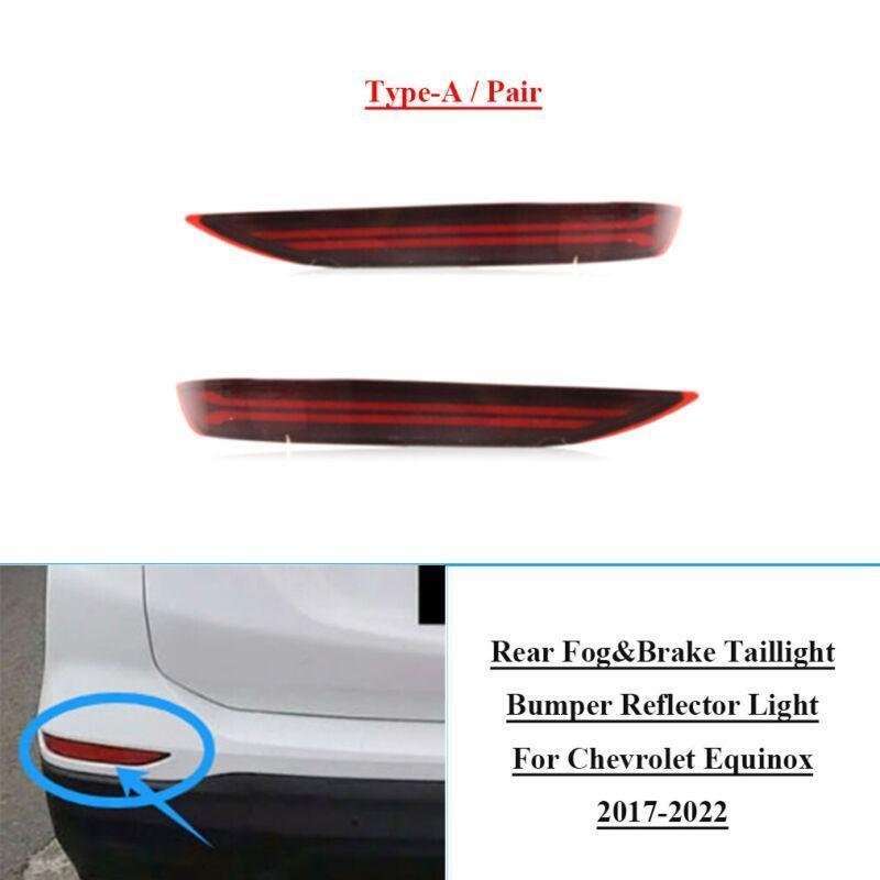 2x Rear Brake Taillight Bumper Reflector Lights For Chevrolet Equinox 2017-2022