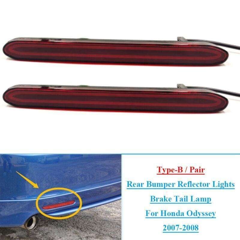 Rear Bumper Reflector Lights Brake Tail LampFor Honda Odyssey 2007-2008 Pair B