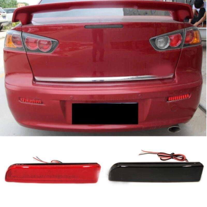 Smoked Rear Taillight Bumper Reflector Light For Mitsubishi Lancer EX 08-15 Pair