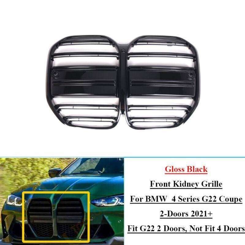 Gloss Black Front Kidney Grille Mesh For BMW 4 Series G22 Coupe 2-Doors 2021+