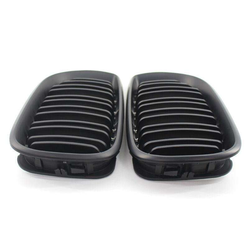 Matte Black Double Slat Front Kidney Grilles Fit For BMW E46 4D 02-05