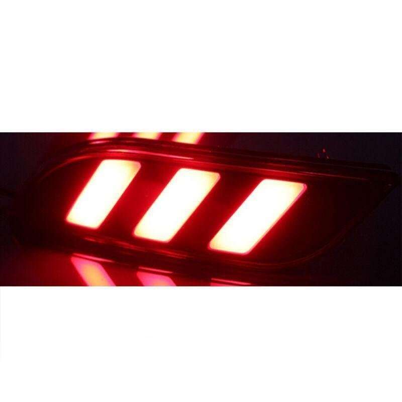 LED Rear Fog&amp;Brake Taillight Bumper Reflector Lights For Jeep Compass 17-19 Pair