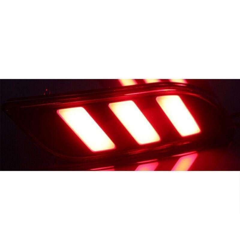 LED Rear Fog&amp;Brake Taillight Bumper Reflector Lights For Jeep Compass 17-19 Pair