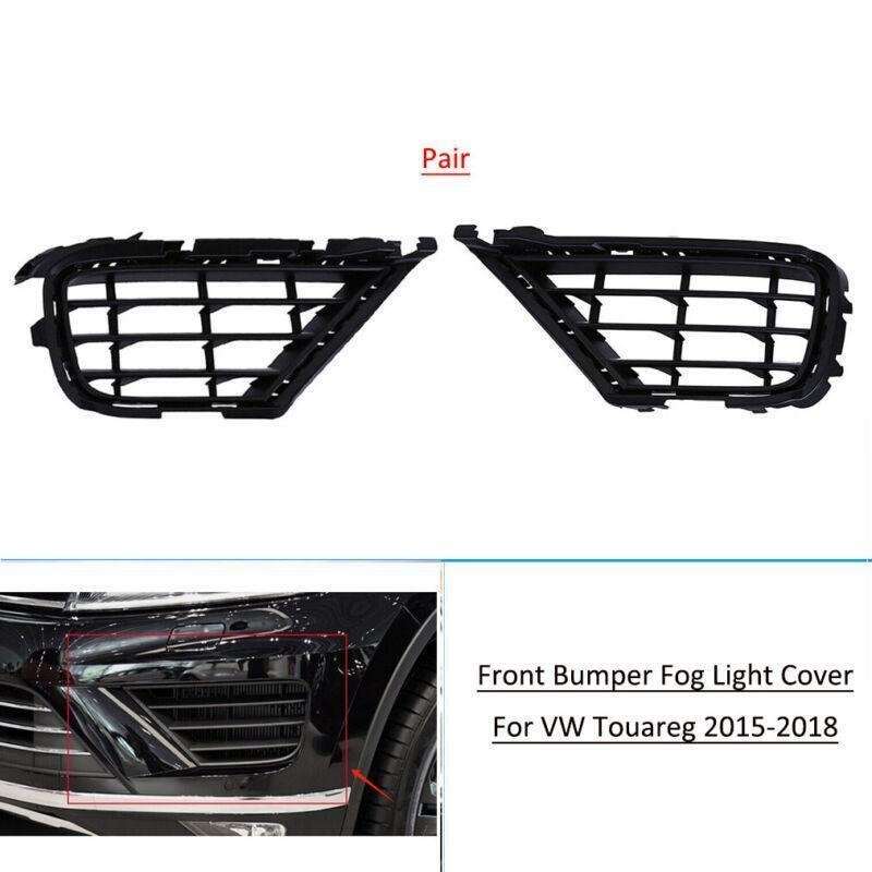 Pair Auto Front Bumper Fog Light Grille Cover For VW Touareg 2015-2017 RH&amp;LH