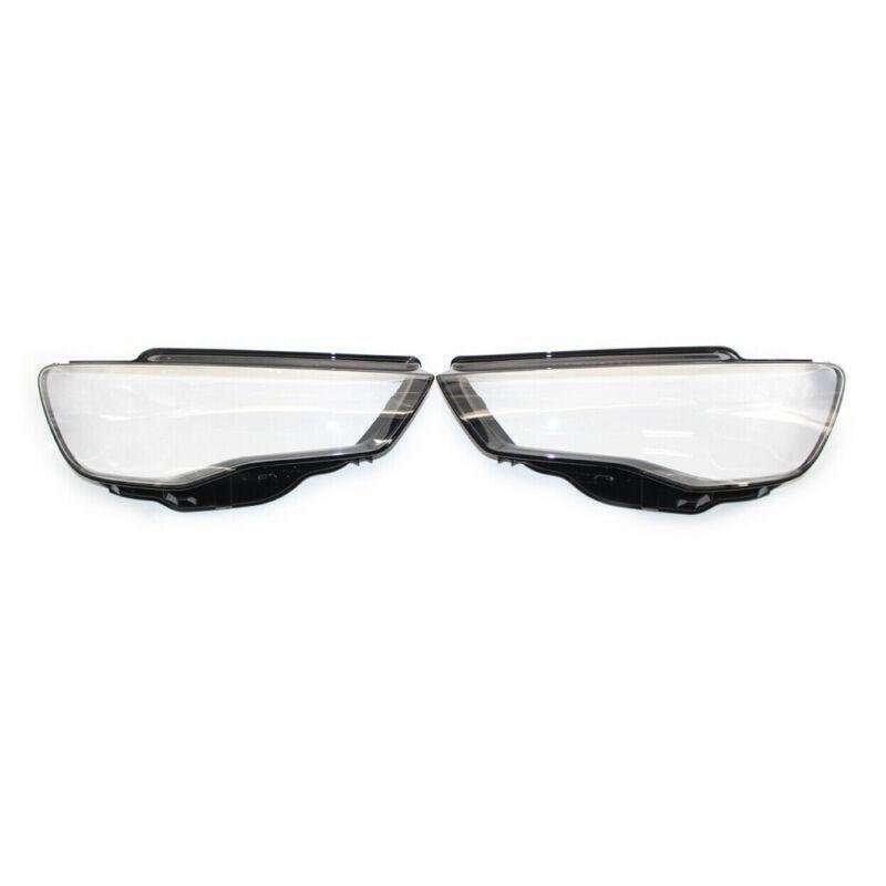 For 2013 2014 2015 2016 Audi A3 Pair Clear Headlamp Headlight Cover Lens Shell