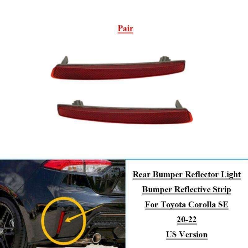 2pcvcs Rear Bumper Reflector Lights For Toyota Corolla SE 2020-2022 US Version