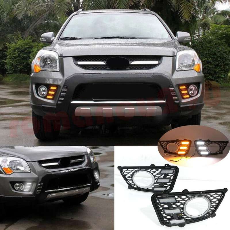 For Kia Sportage 2009-2010 LED Daytime Running Lights &amp; Turn Signals Lights 2pcs