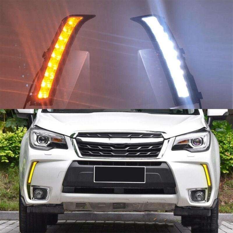 Fit For Subaru Forester 2013-2017 LED DRL Daytime Running Fog Light Lamps