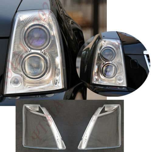 A Pair For Cadillac STS 2005-2011 Front Headlight Lens shell + Sealant Glue
