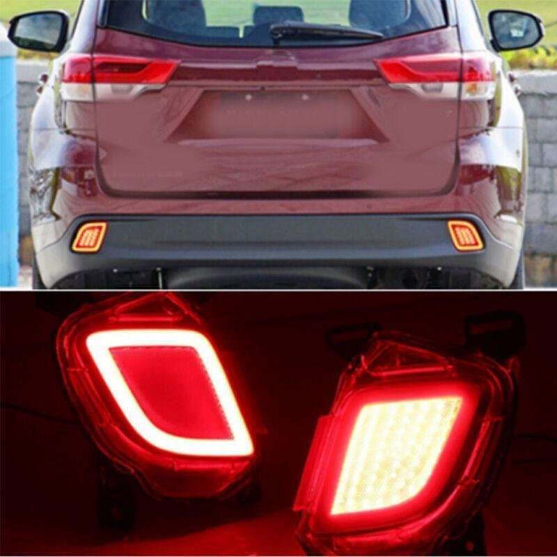 Rear Fog&amp;Brake Taillight Bumper Reflector Light For Toyota Highlander 15-19 Pair