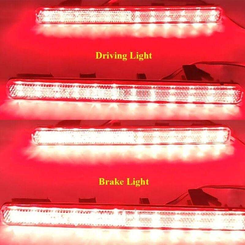 Red Rear Bumper Reflector Light Lamp For Acura TSX Euro Accord 2008-2015 Pair