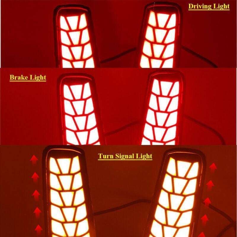 Red LED Rear Bumper Brake Light Lamp For Toyota Vellfire Alphard 15-22 Pair