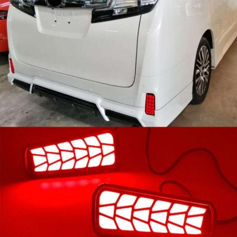 Red LED Rear Bumper Brake Light Lamp For Toyota Vellfire Alphard 15-22 Pair