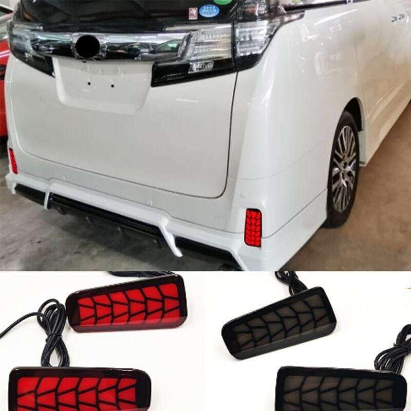 Red LED Rear Bumper Brake Light Lamp For Toyota Vellfire Alphard 15-22 Pair
