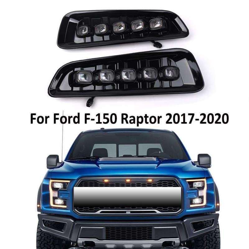 For Ford F-150 F150 Raptor 2017-2020 Bumper LED DRL w/Turn Signal Fog Lights Set