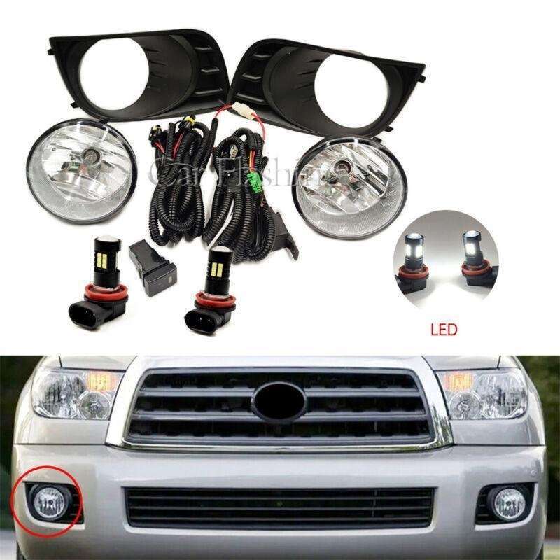 Front Driving Fog Light Lamp Set Fit For Toyota Sequoia 2008-2017