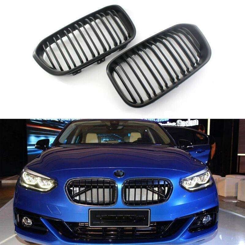 Matte Black Double Front Grille Fit For BMW F20 F21 15-16 M5 114i Twin Slat