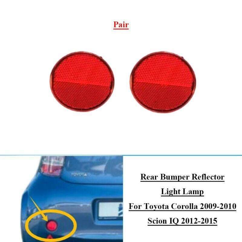 2x Car Rear Bumper Reflector Lights For Toyota Corolla 2009-2010 Scion IQ 12-15
