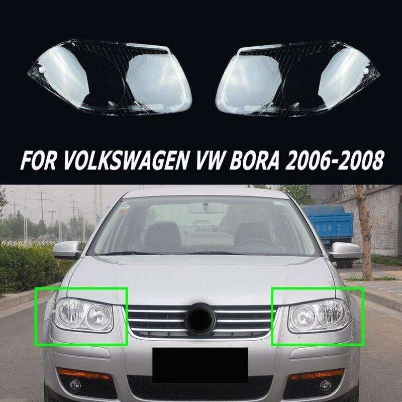 Headlight Lens Headlamp Shell Cover For Volkswagen Bora 2006 2007 2008 Pair