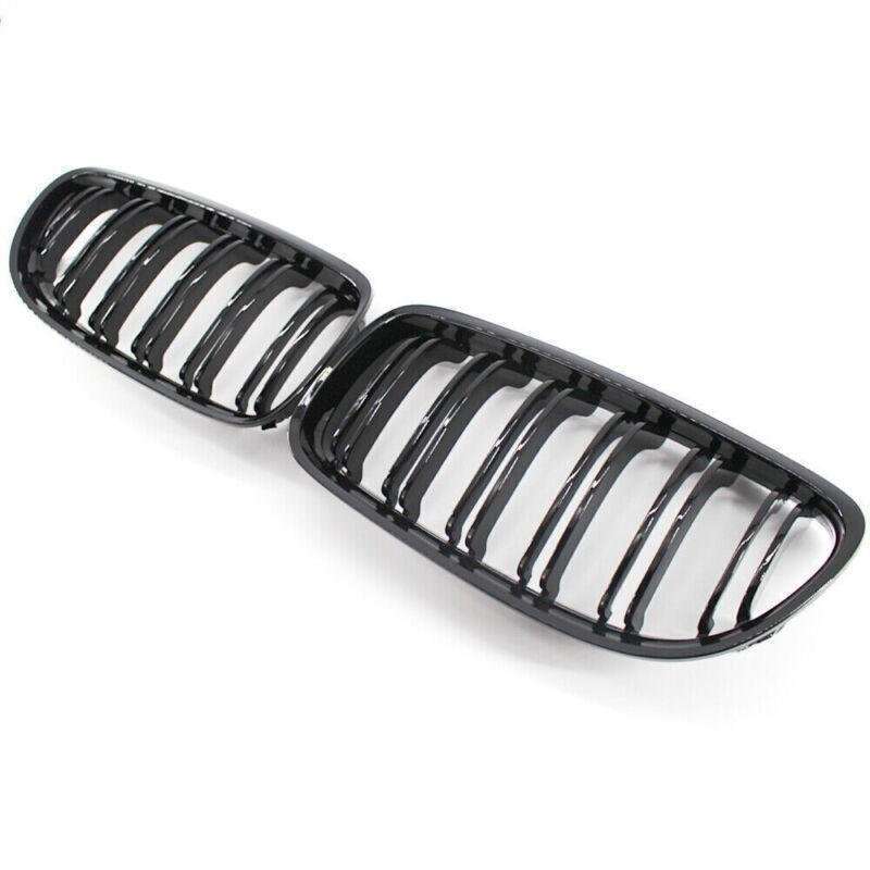 2X/Set Shiny Black Dual Slat Car Front Grille fit for BMW E90 09-11 Mesh Grill