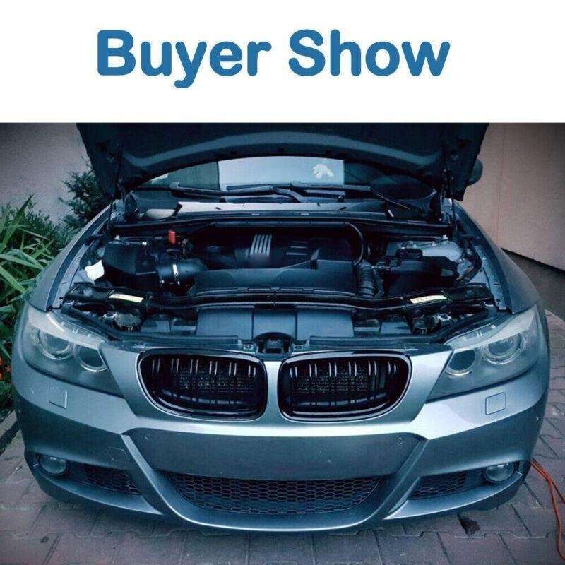 2X/Set Shiny Black Dual Slat Car Front Grille fit for BMW E90 09-11 Mesh Grill