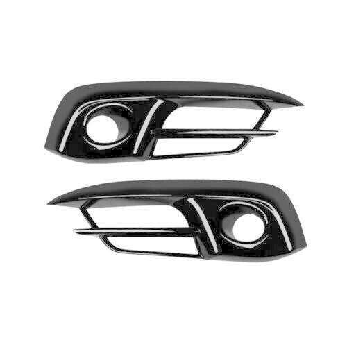 Fit For Honda Civic 2016 2017 2018 Bright Black Front Fog Light Lamp Cover Trim