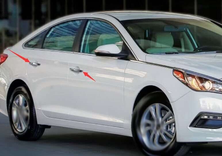 For Hyundai Sonata 2015~2019 Style Carbon Fiber Outside Door Handle Cover Trim