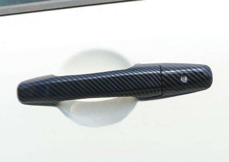 Carbon Fiber Exterior Side Door Handle Cover Trim For Honda Civic 8th 2006-2011