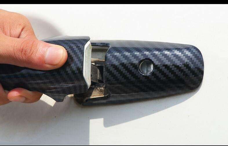 Carbon Fiber Exterior Side Door Handle Cover Trim For Honda Civic 8th 2006-2011