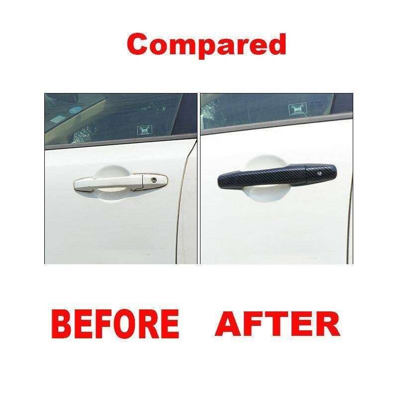 Carbon Fiber Exterior Side Door Handle Cover Trim For Honda Civic 8th 2006-2011