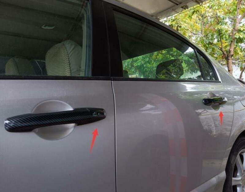 Carbon Fiber Exterior Side Door Handle Cover Trim For Honda Civic 8th 2006-2011