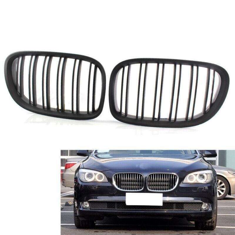 Fit For BMW 7 Series F01 F02 730LI 740L 09-15 Dual Slat Grill Matte Black Grille