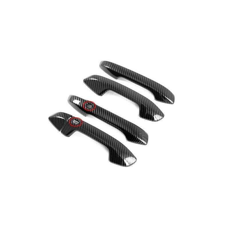 For Kia Forte K3 2019-2022 Carbon Fiber Side Smart Door Handle Cover Trim 8pcs