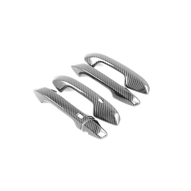 For Kia Forte K3 2019-2022 Carbon Fiber Side Smart Door Handle Cover Trim 8pcs