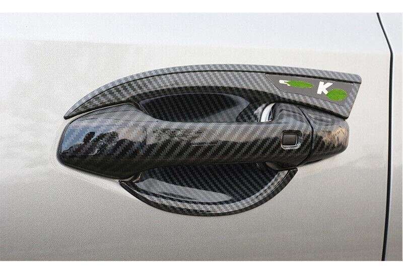 For Kia Forte K3 2019-2022 Carbon Fiber Side Smart Door Handle Cover Trim 8pcs