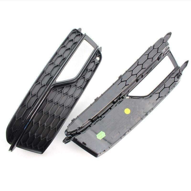 For 13-17 AUDI A5 S-Line HONEYCOMB Front BUMPER FOG LIGHT GRILLE COVER BLACK