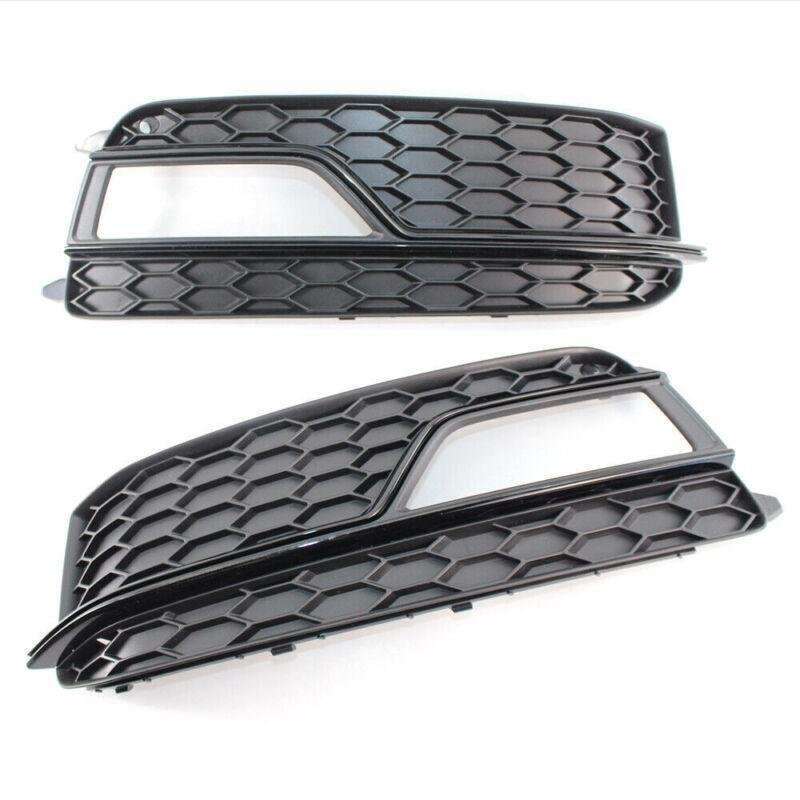 For 13-17 AUDI A5 S-Line HONEYCOMB Front BUMPER FOG LIGHT GRILLE COVER BLACK