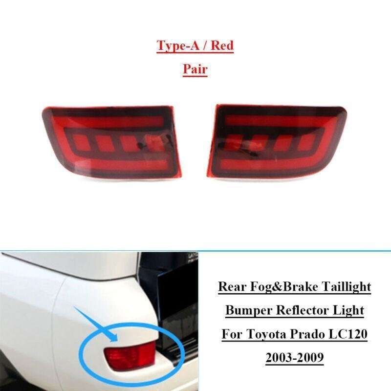 Red Rear Bumper Brake Light For Toyota Land Cruiser Prado LC120 03-09 Pair A