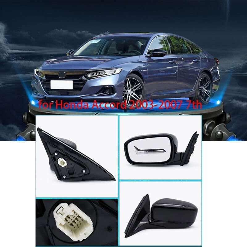 For Honda Accord 2003-2007 7th Right rearview mirror Electric 3-wire black