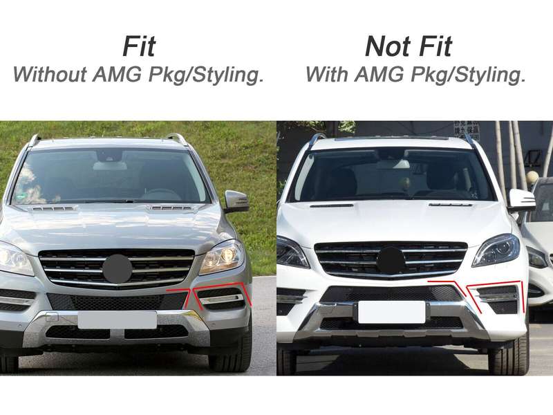 Fog Lamp Chrome Trim Molding Left Driver Fit For 2012-2015 Mercedes W166 ML350