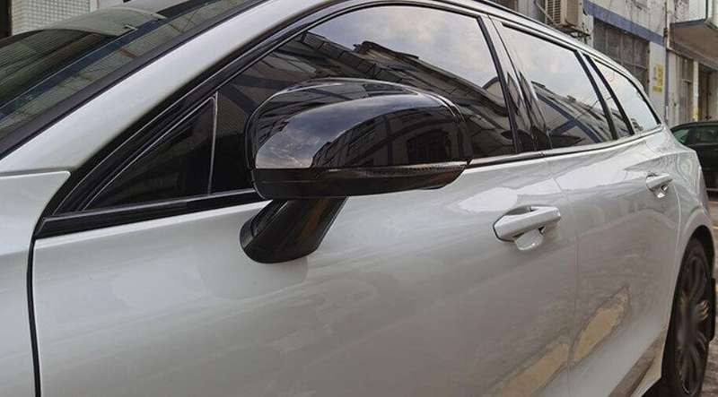 For Volvo V60 2020-2023 Painted Black Car Rearview Mirror Cover Trim Decor 2PCS