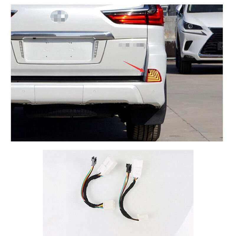 2PCS LED Rear Bumper Light Rear Fog Lamp Brake Signal For 2016-2021 Lexus LX570